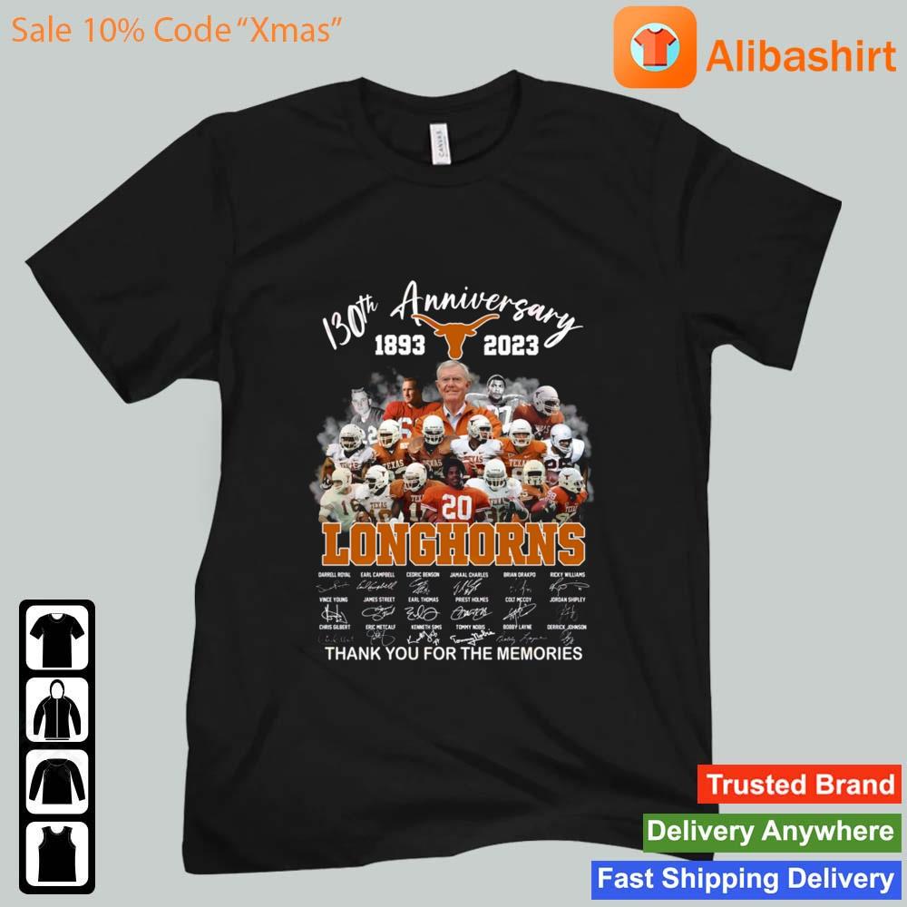 130th Anniversary 1893 – 2023 Texas Longhorns Thank You For The Memories Signatures Shirt
