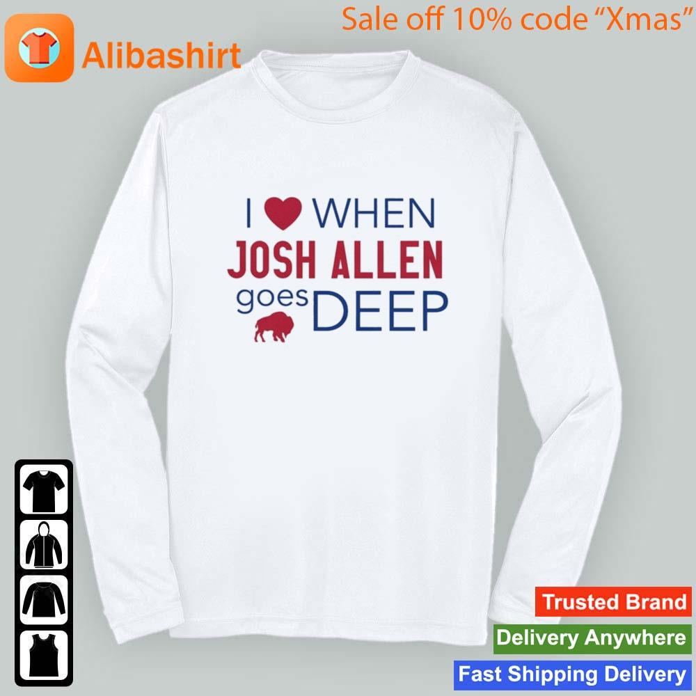 I Heart Josh Allen Goes Deep Buffalo Bills Unisex Crewneck 