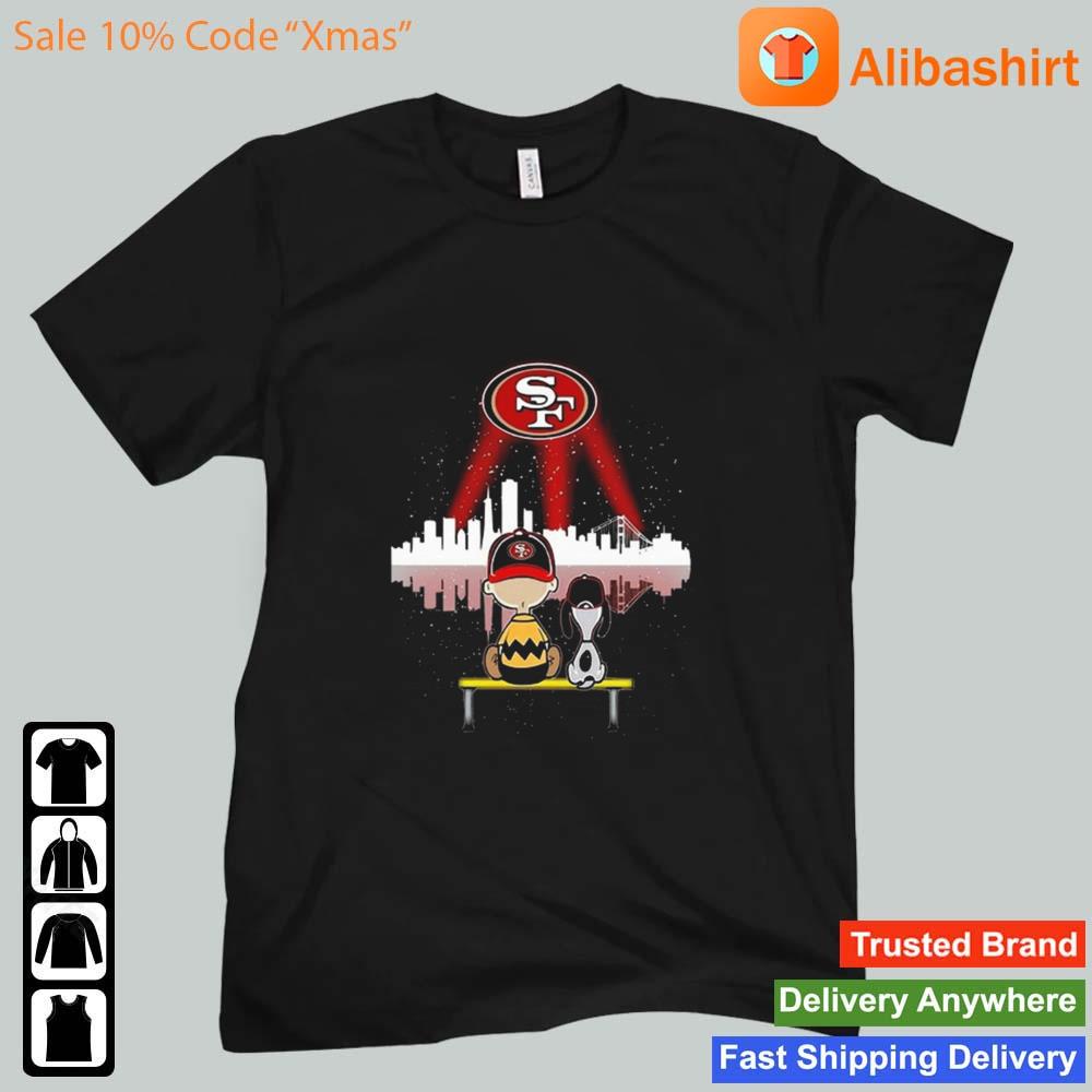 Charlie Brown And Snoopy Dog Watching City San Francisco 49ers Shirt