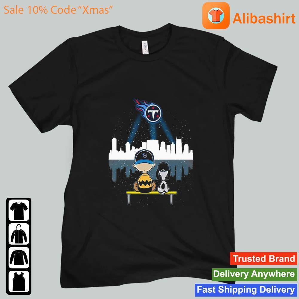 Charlie Brown And Snoopy Dog Watching City Tennessee Titans Shirt