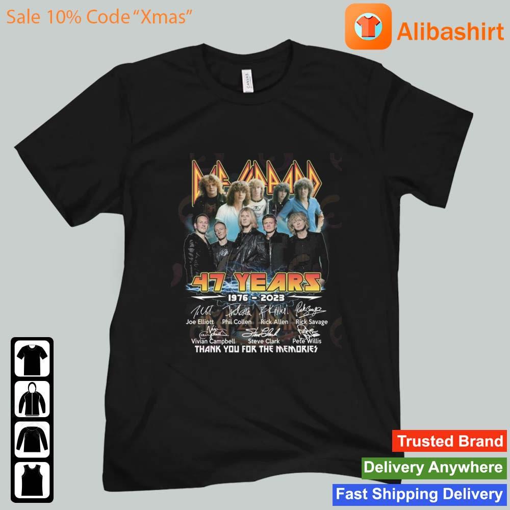 Def Leppard 47 Years 1976 – 2023 Thank You For The Memories Signatures Shirt