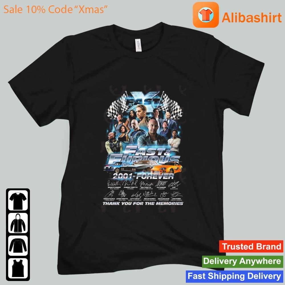Fast Furious 2001 – Forever Thank You For The Memories Signatures Shirt