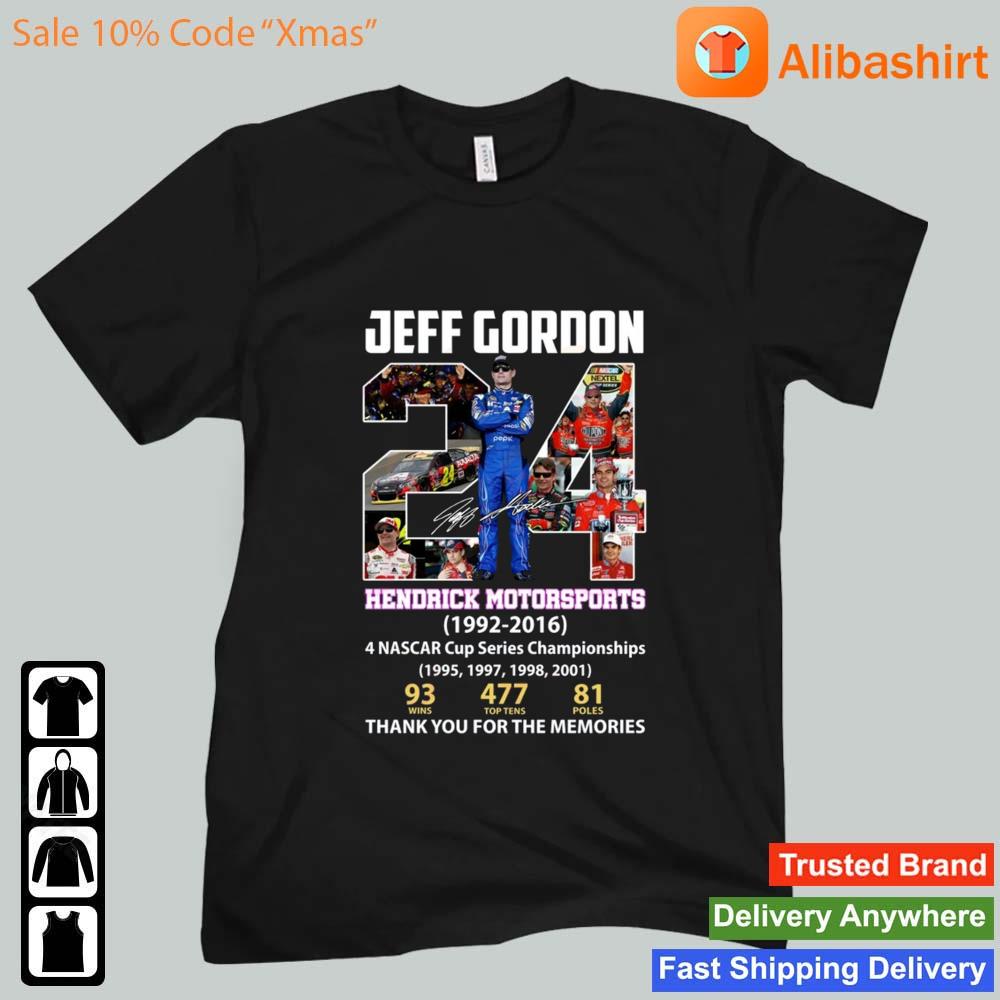 Jeff Gordon Hendrick Motorsports 1992 – 2016 Thank You For The Memories Signatures Shirt