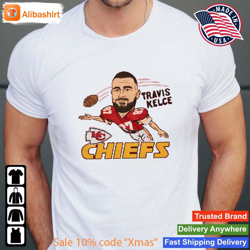 Travis Kelce Kansas City Chiefs Homage Caricature Player Tri-Blend T-Shirt  - Gold