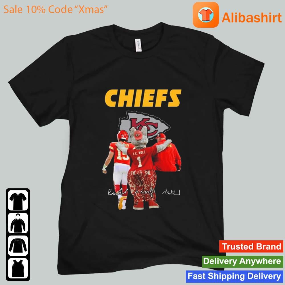 Kansas City Chiefs Wolf Patrick Mahomes II And Andy Reid Signatures Shirt