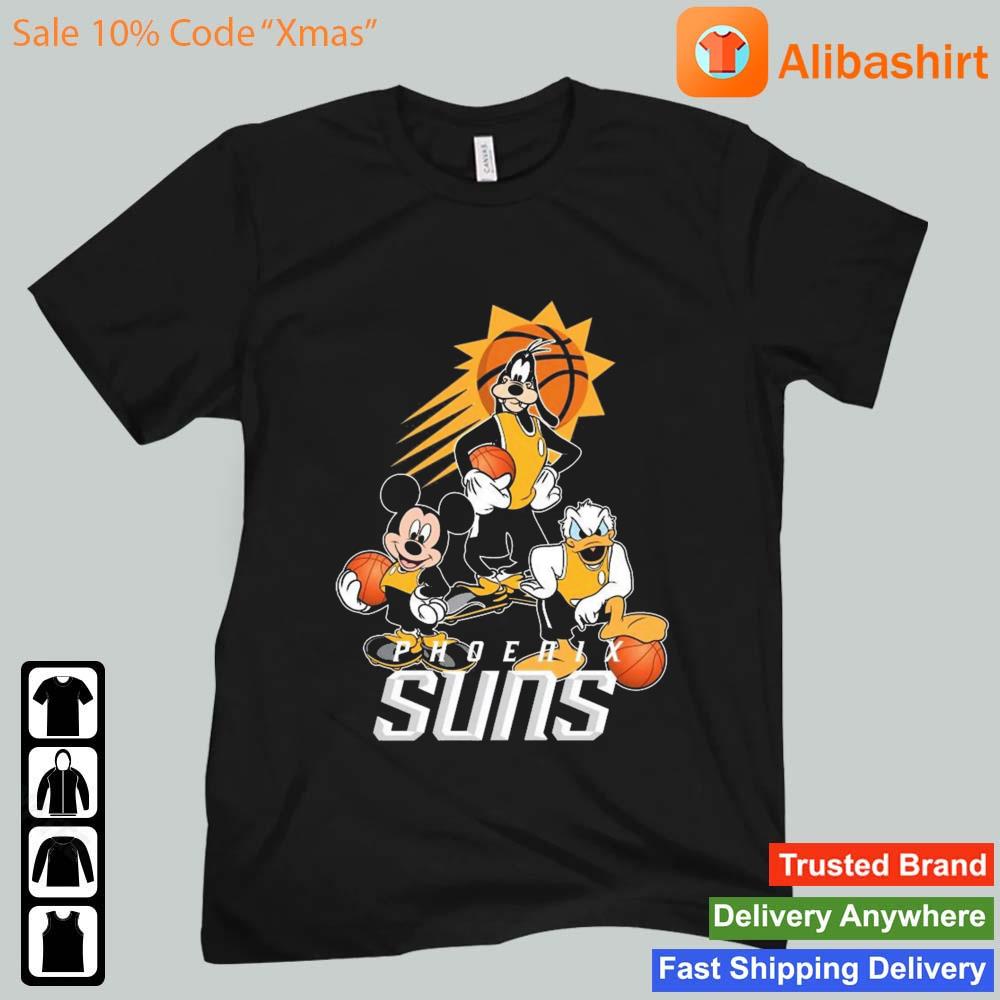Mickey Goofy Donald Loves Phoenix Suns Basketball Fans Shirt