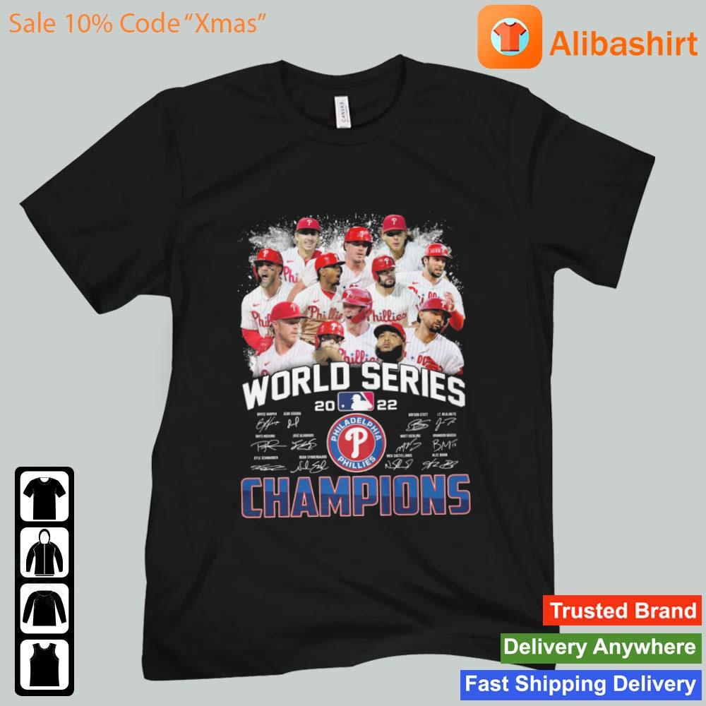 MLB Philadelphia Phillies Team Baseball 2022 World Series Champions Signatures t-shirt