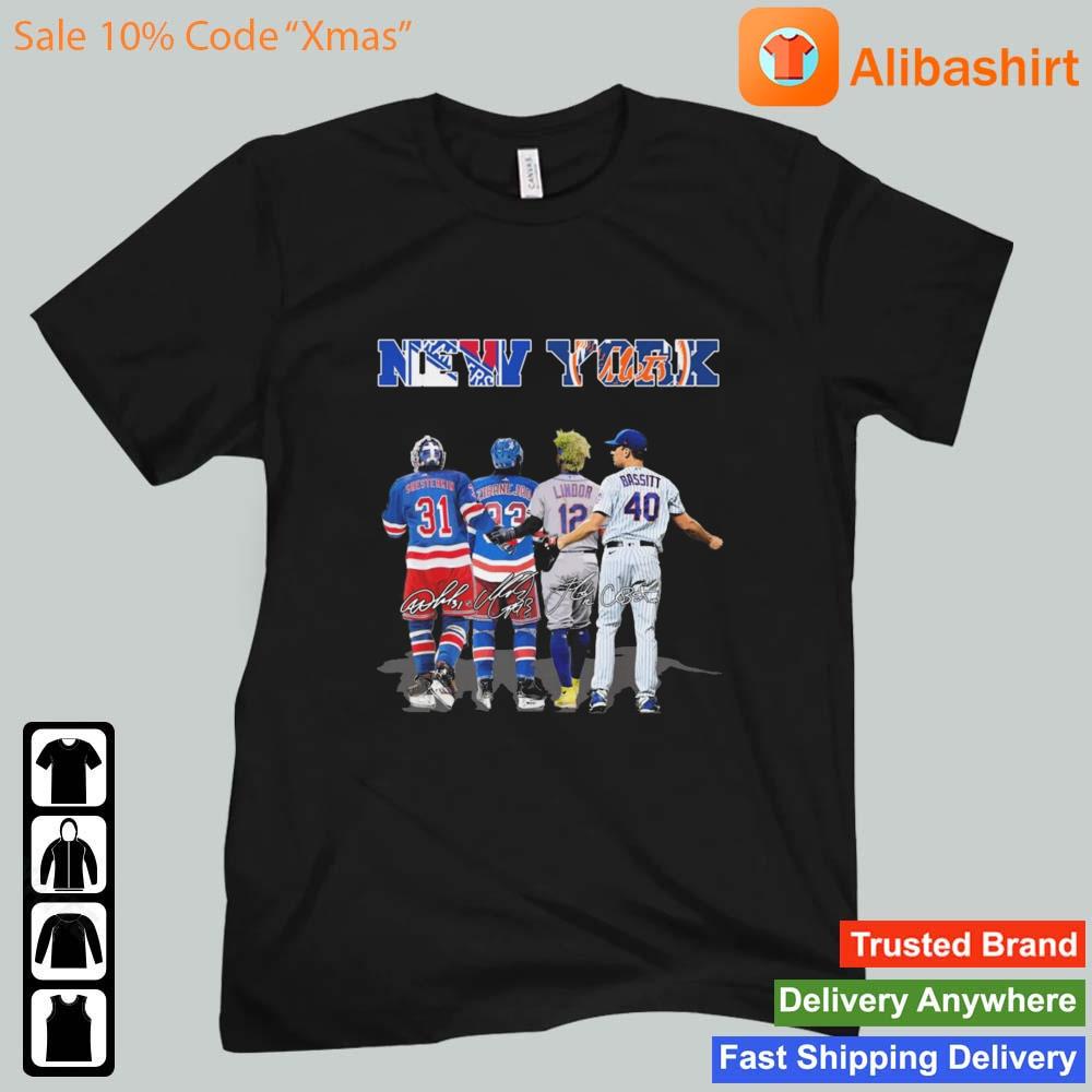 New York Rangers And New York Mets Shesterkin Zibanejad Lindor And Bassitt Signatures Shirt
