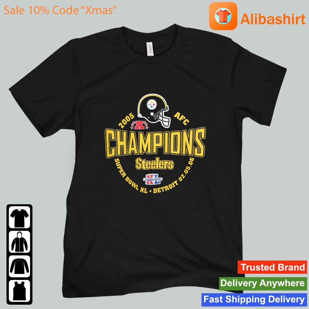NFL Super Bowl Pittsburgh Steelers Helmet AFC Champions Vintage Shirt