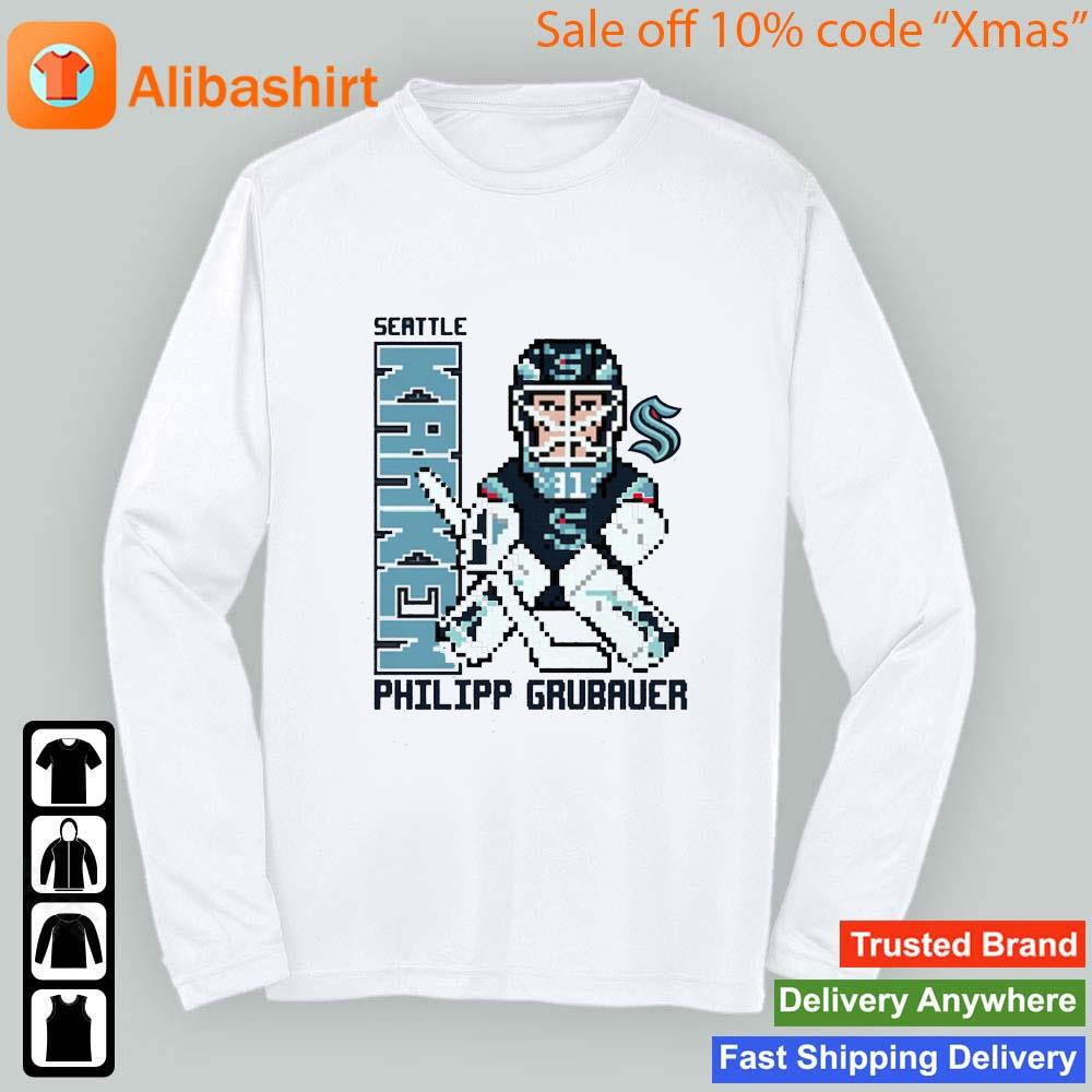 Philipp Grubauer Seattle Kraken Youth Pixel Player Shirt Sweashirt