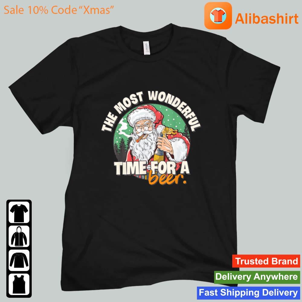 Santa Claus The Most Wonderful Christmas Time For A Beer sweatshirt
