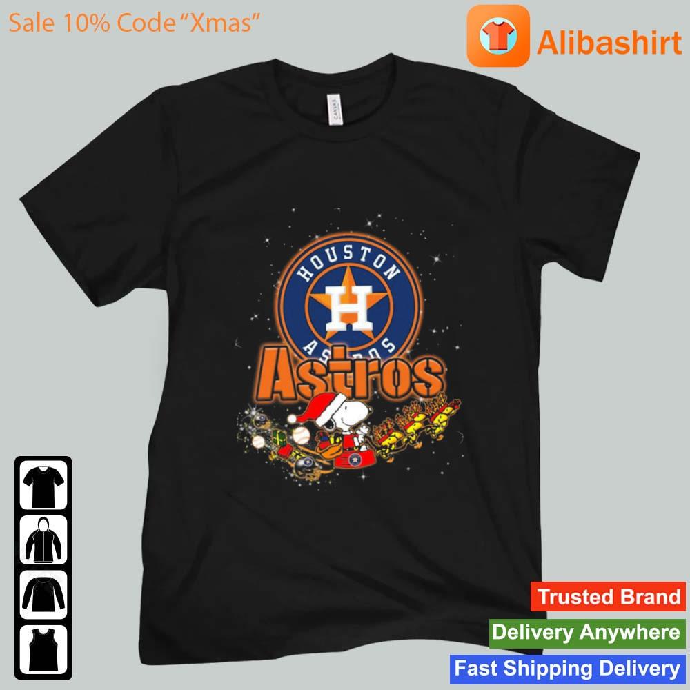 Snoopy And Woodstock Houston Astros Merry Christmas Shirt