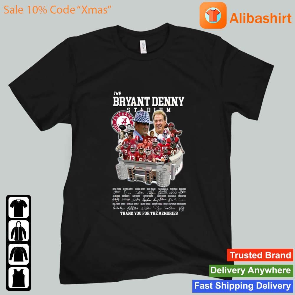 The Bryant Denny Stadium Thank You For The Memories Signatures Shirt