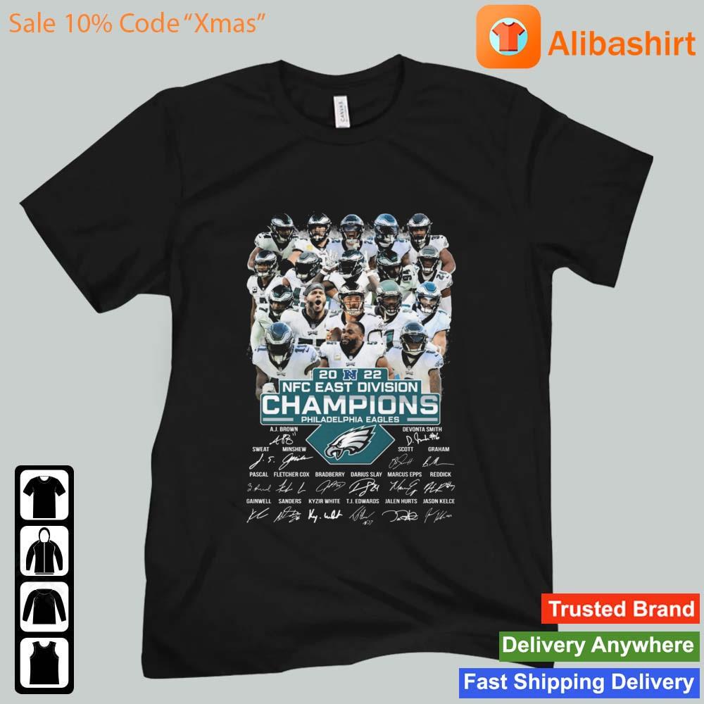 Philadelphia Eagles Player Names Skyline Nfc East Division Champions 2022  shirt, hoodie, sweater and long sleeve