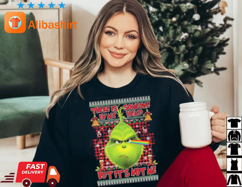 Awesome the Grinch Pink Floyd There Is Someone In My Head It's Not Me Ugly Christmas sweatshirt