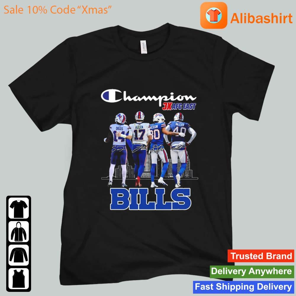 Buffalo Bills Champions 3x AFC East Signatures shirt