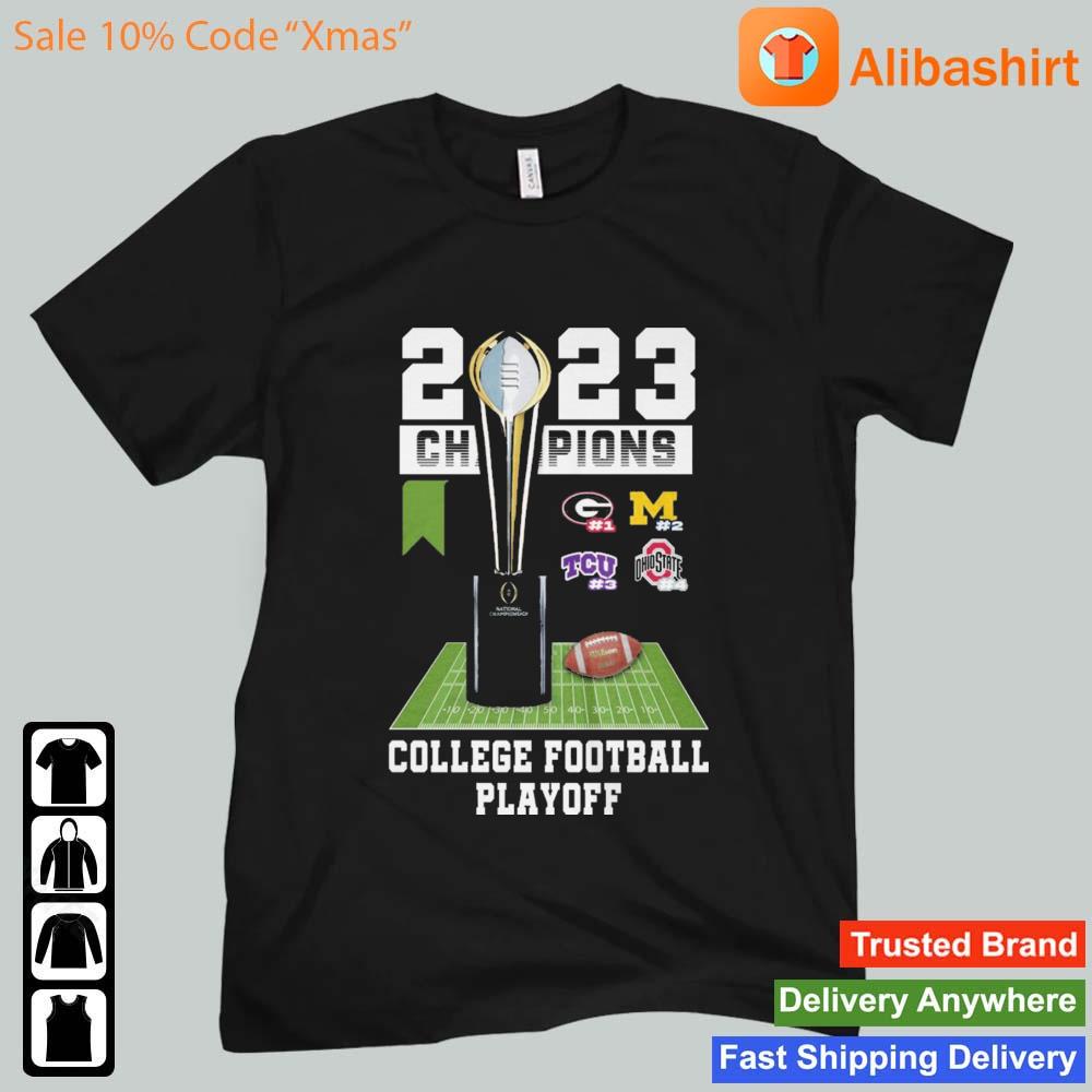 Bulldogs #1 Wolverines #2 Frogs #3 Buckeyes #4 2023 Champions College Football Playoff shirt