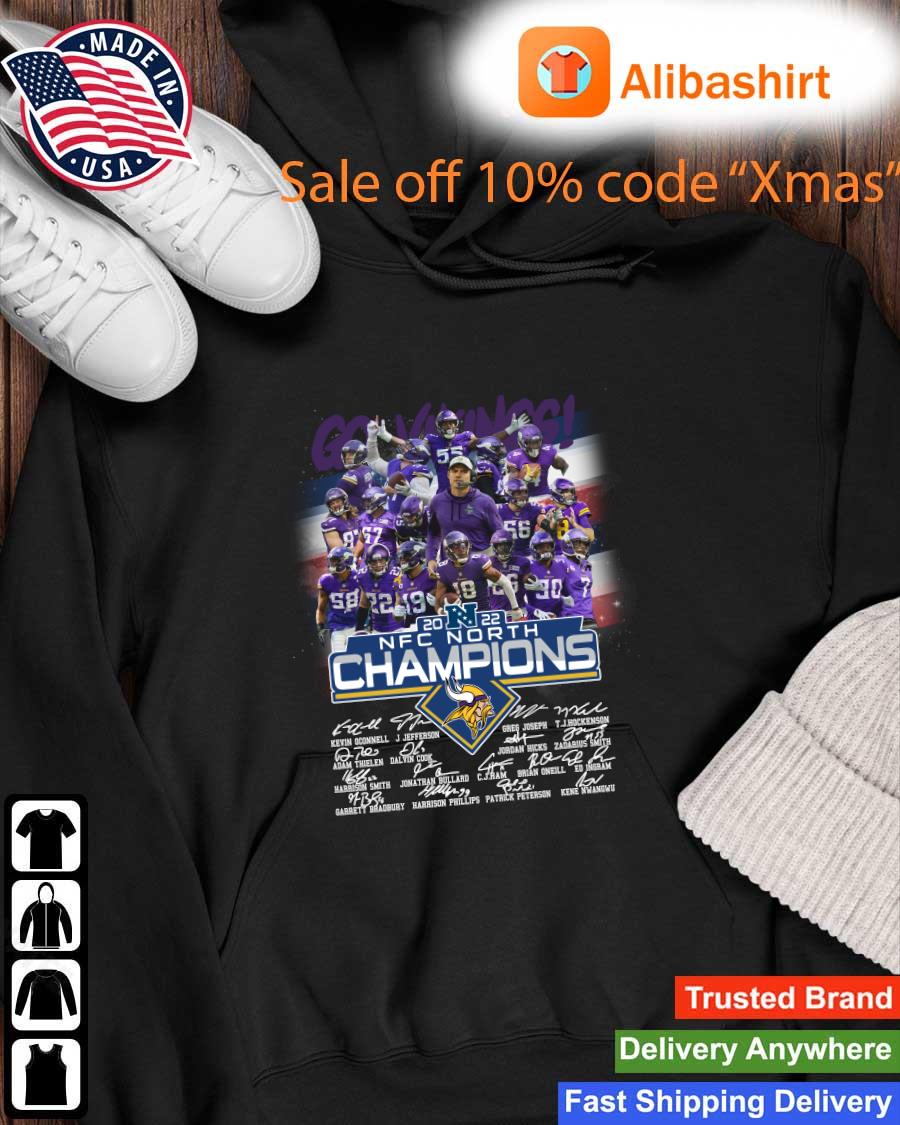 Go Vikings Minnesota Vikings 2022 NFC North Champions Signatures Shirt,  hoodie, sweater, long sleeve and tank top