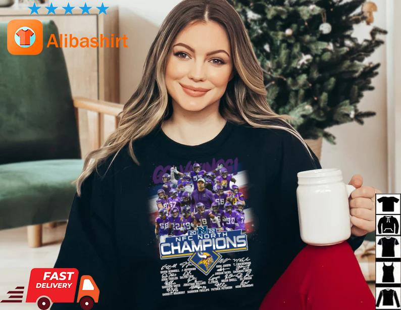 Minnesota Vikings 2022 NFC North Champions Go Vikings Signatures Sweatshirt,  hoodie, sweater, long sleeve and tank top