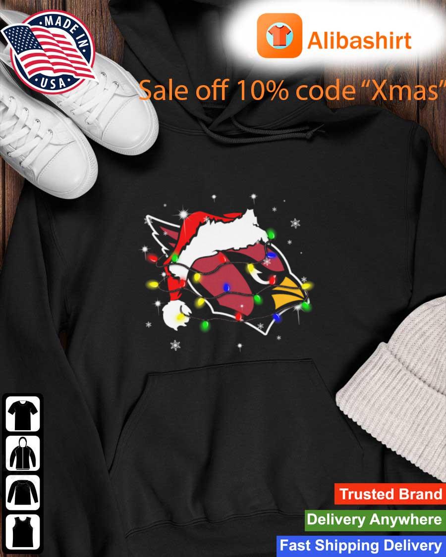 Santa Arizona Cardinals Logo Lights Christmas sweats Hoodie