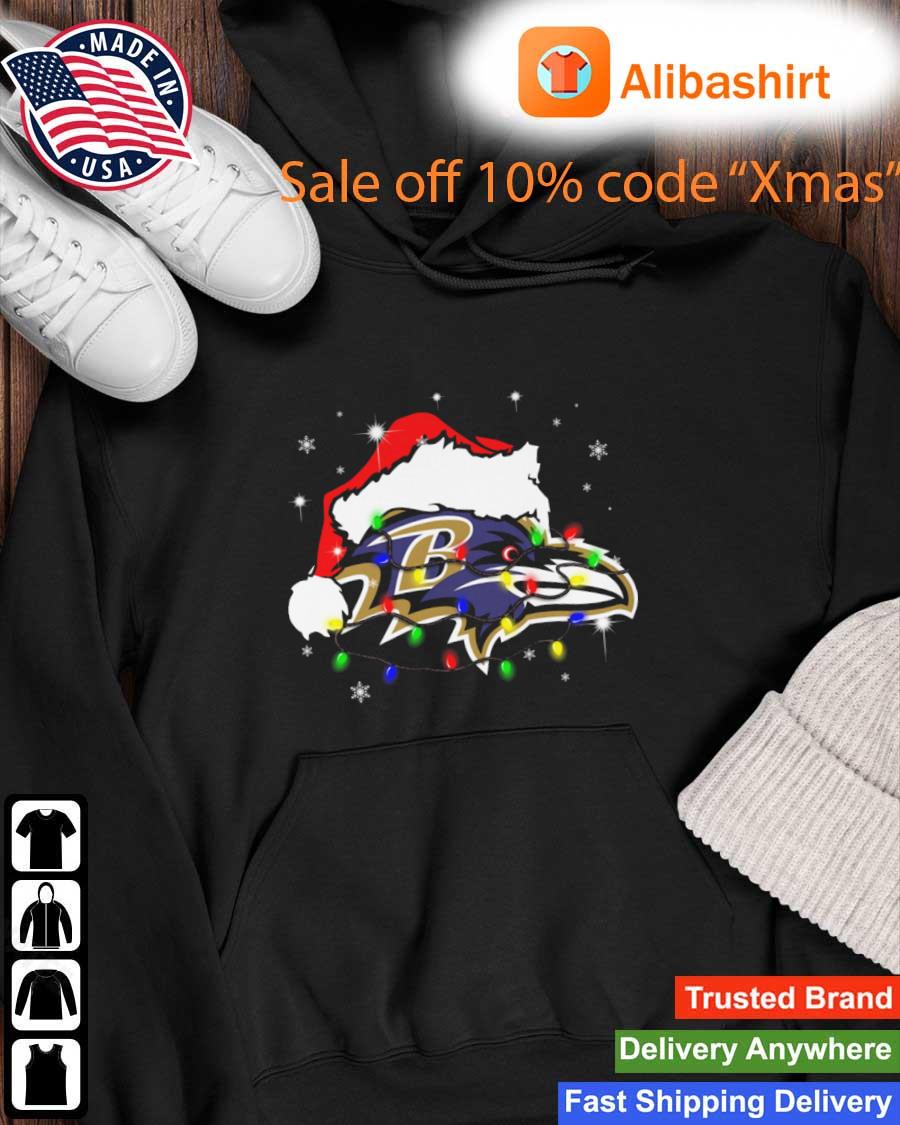 Santa Baltimore Ravens Logo Lights Christmas sweatshirt' Hoodie
