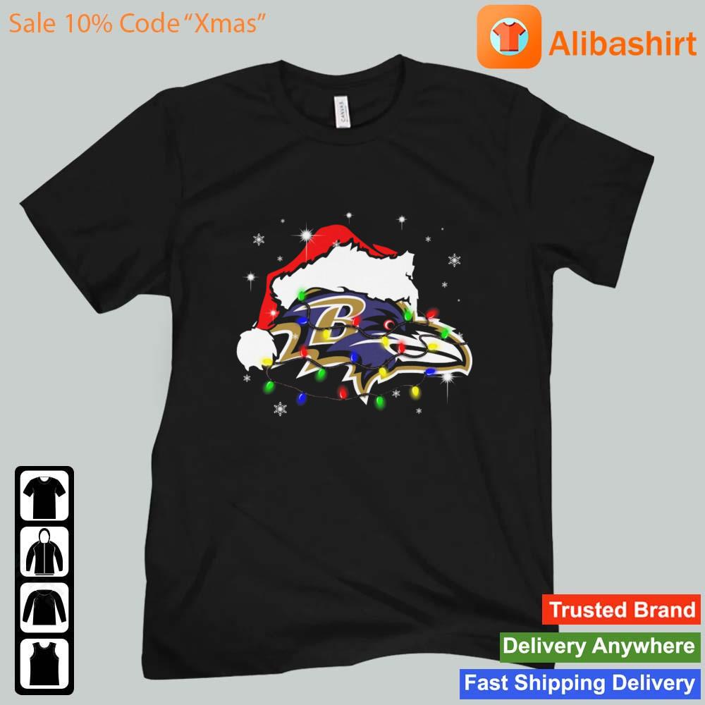 Santa Baltimore Ravens Logo Lights Christmas sweatshirt' Unisex t-shirt