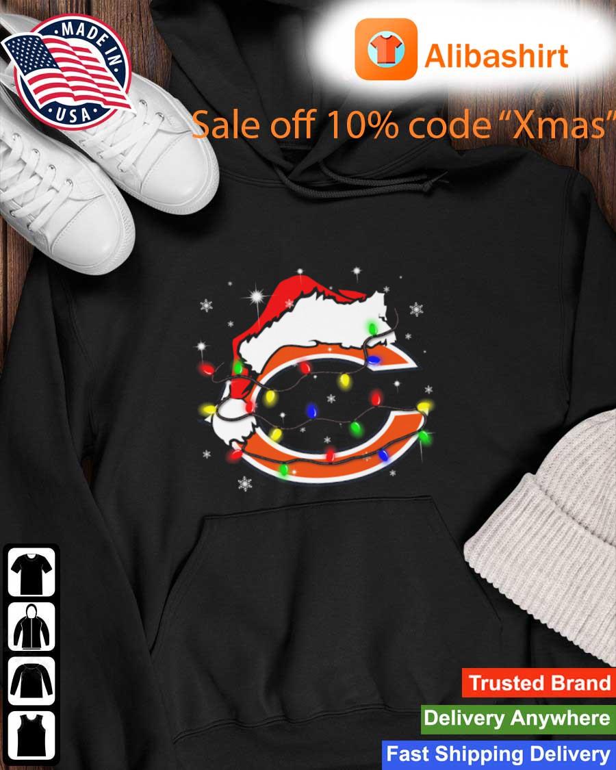 Santa Chicago Cubs Logo Lights Christmas sweats Hoodie