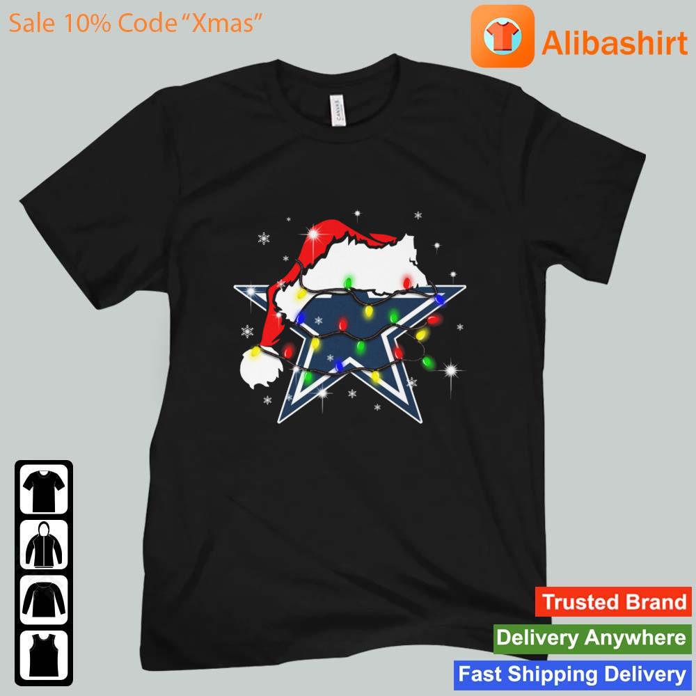 Santa Dallas Cowboys Logo Lights Christmas sweats Unisex t-shirt