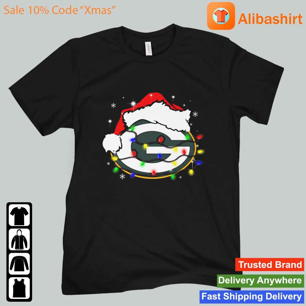 Santa Green Bay Packers Logo Lights Christmas sweats Unisex t-shirt