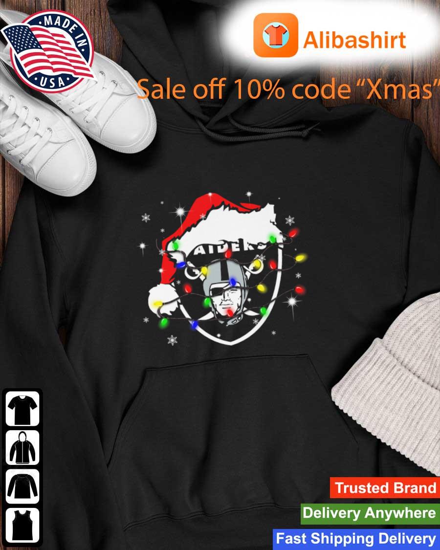 Santa Las Vegas Raiders Logo Lights Christmas sweats Hoodie