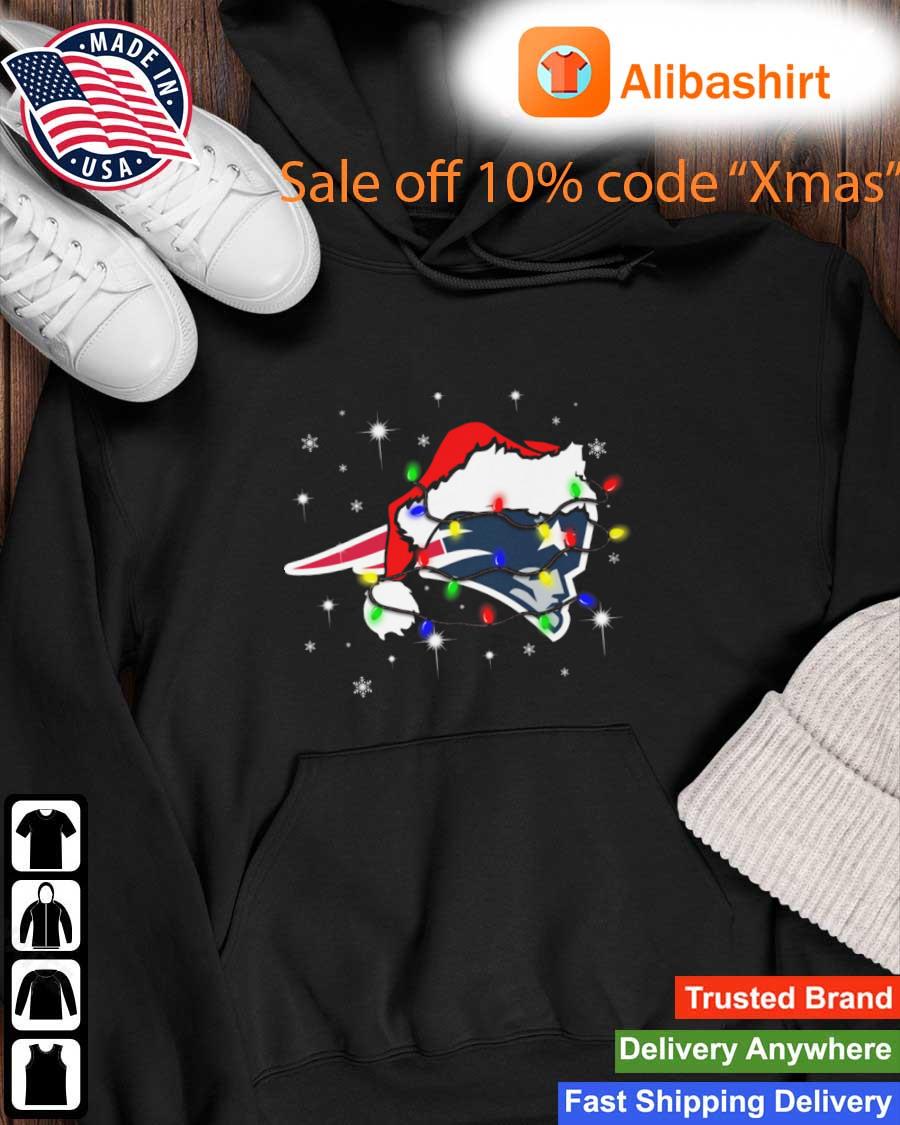 Santa New England Patriots Logo Lights Christmas sweats Hoodie