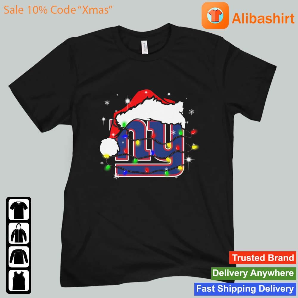 Santa New York Giants Logo Lights Christmas sweats Unisex t-shirt