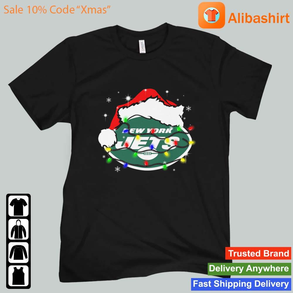 Santa New York Jets Logo Lights Christmas sweats Unisex t-shirt