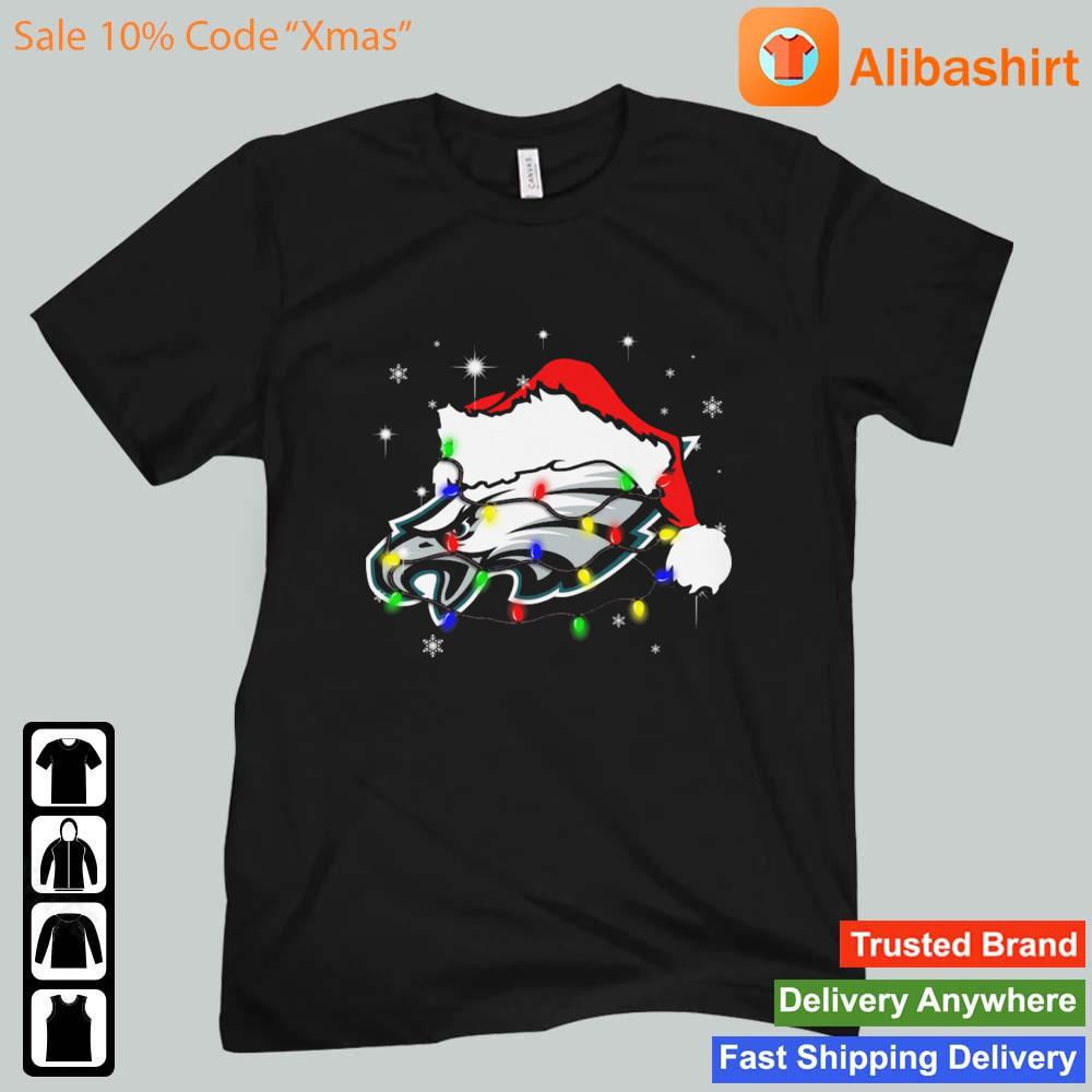 Santa Philadelphia Eagles Logo Lights Christmas sweats Unisex t-shirt
