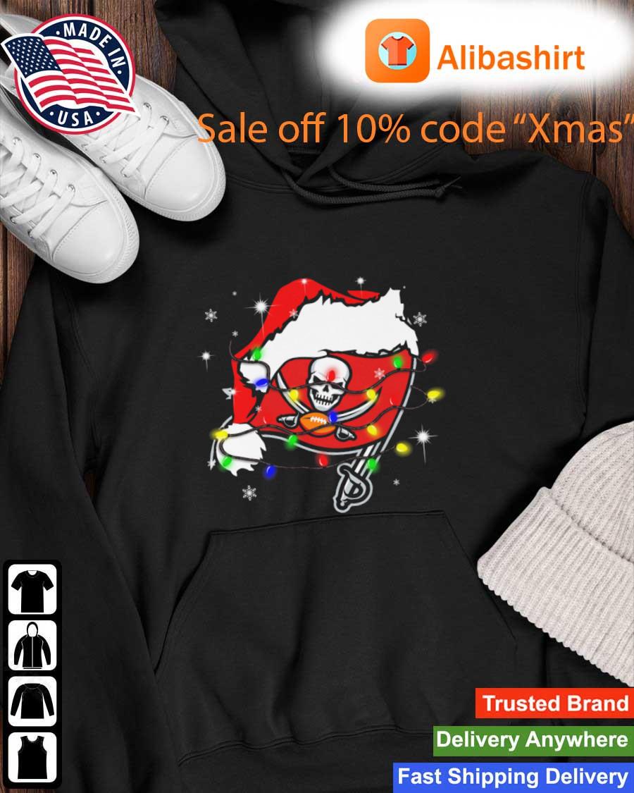 Santa Tampa Bay Buccaneers Logo Lights Christmas sweats Hoodie