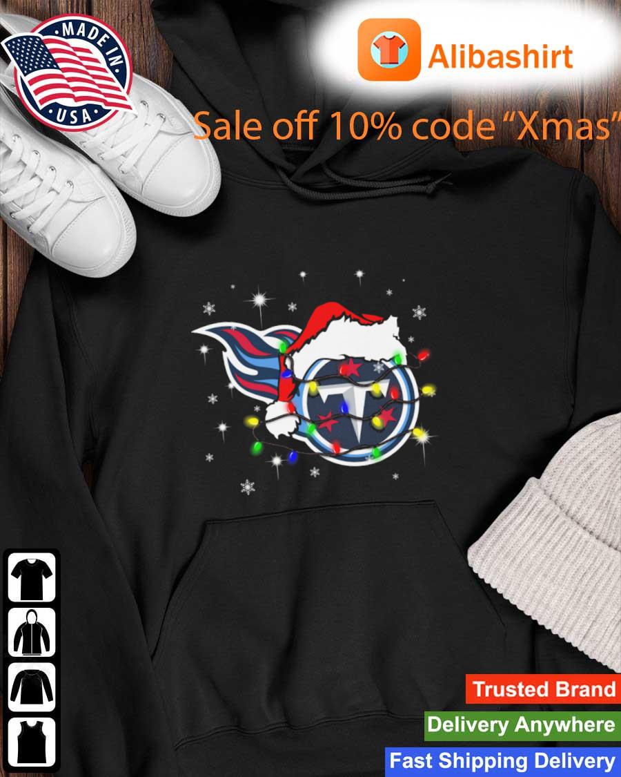 Santa Tennessee Titans Logo Lights Christmas sweats Hoodie
