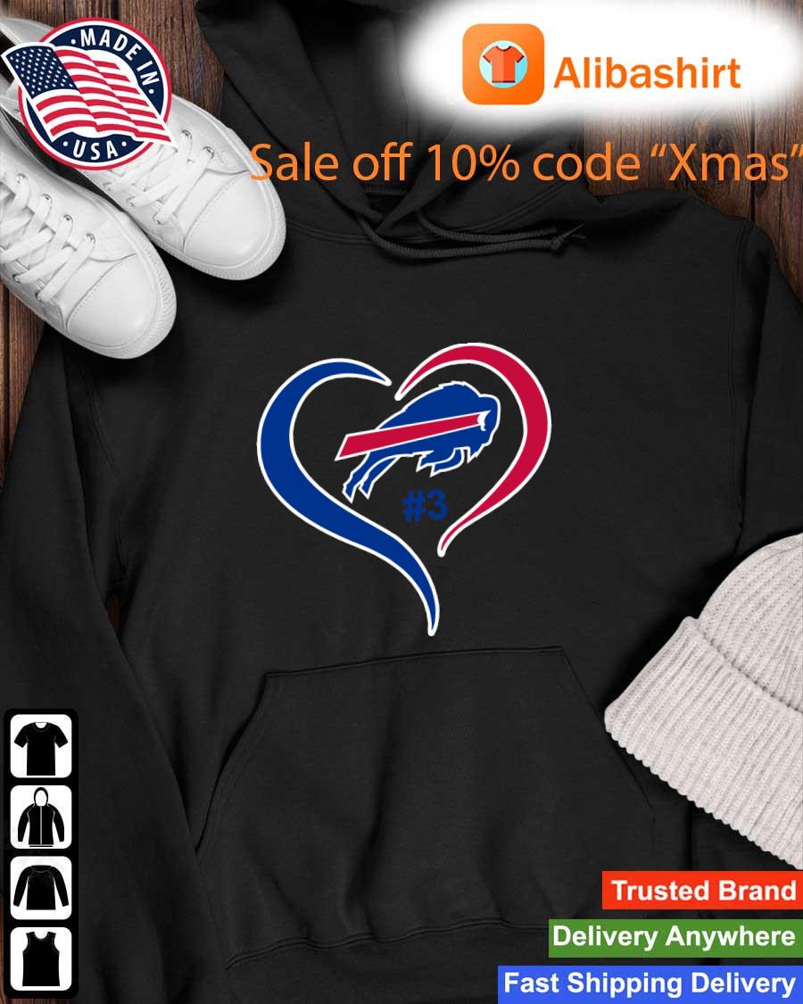 Heart Buffalo Bills #3 Damar Hamlin shirt,Sweater, Hoodie, And Long  Sleeved, Ladies, Tank Top