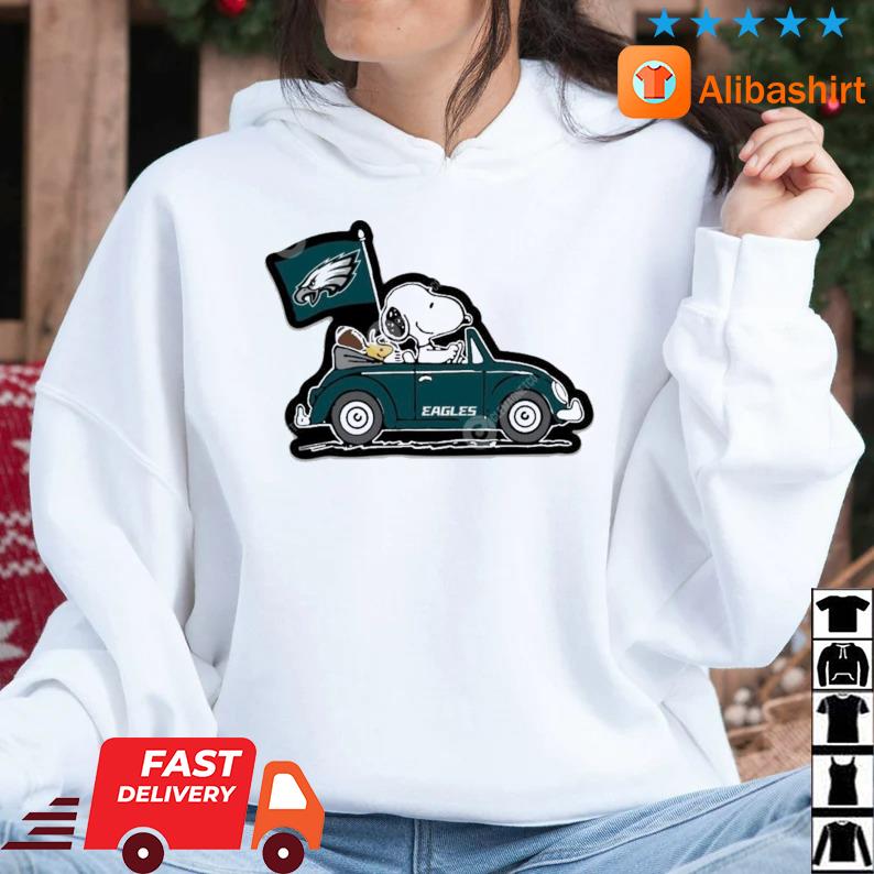 Philadelphia Eagles Snoopy And Woodstock Drive Car 2023 Super Bowl shirt