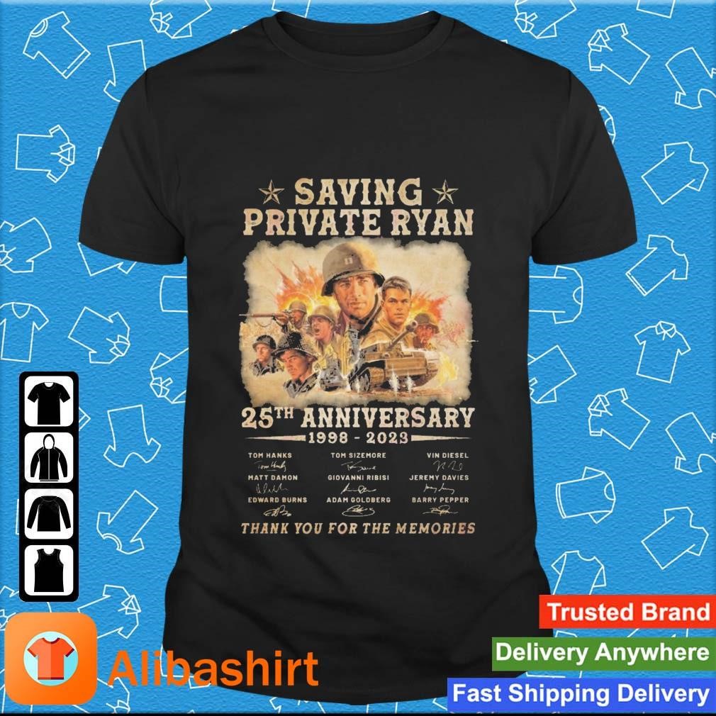 Awesome saving Private Ryan 25th Anniversary 1998-2023 Thank You For The Memories Signatures shirt