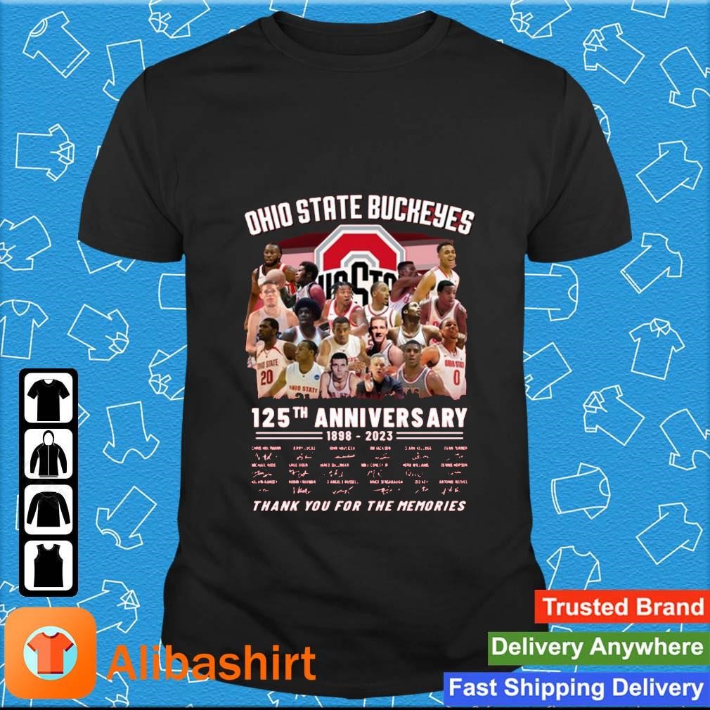 Best ohio State Buckeyes 125th Anniversary 1898 – 2023 Thank You For The Memories Signatures shirt
