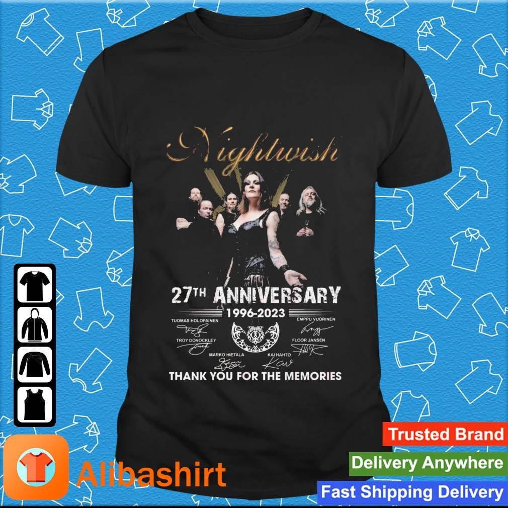 Funny nightwish 27th Anniversary 1996-2023 Thank You For The Memories Signatures shirt