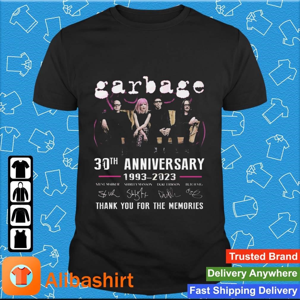 Official garbage 30th Anniversary 1993-2023 Thank You For The Memories Signatures shirt