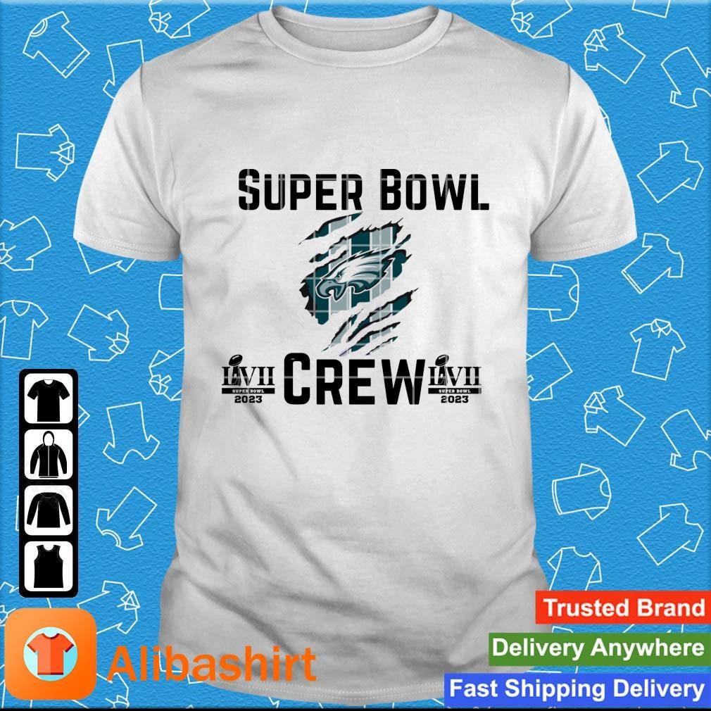 Official philadelphia Eagles Super Bowl LVII 2023 Crew shirt