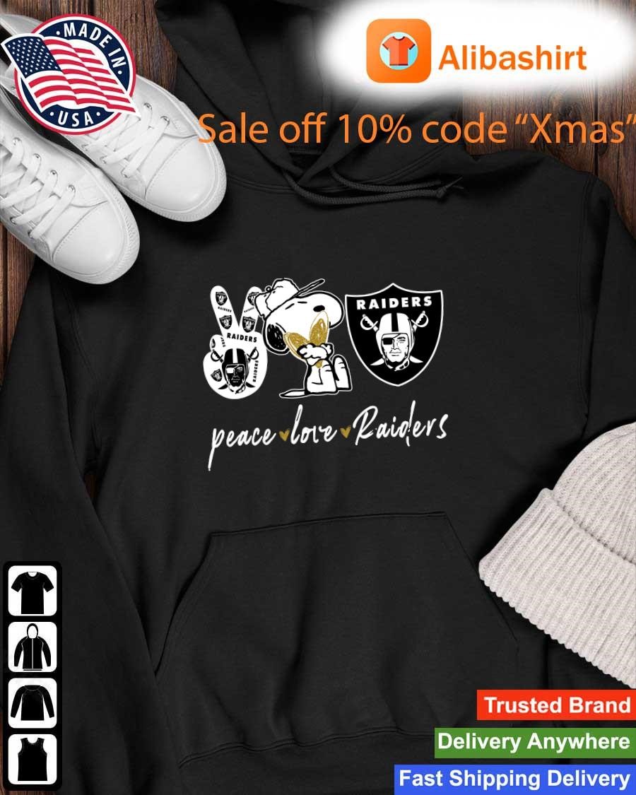 Snoopy peace love raiders shirt, hoodie, sweater, long sleeve and tank top