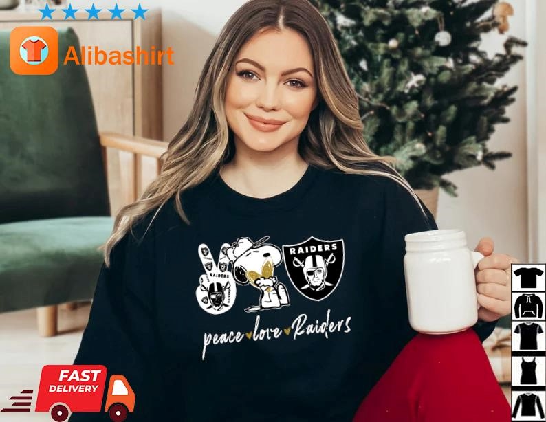 Snoopy peace love raiders shirt, hoodie, sweater, long sleeve and tank top