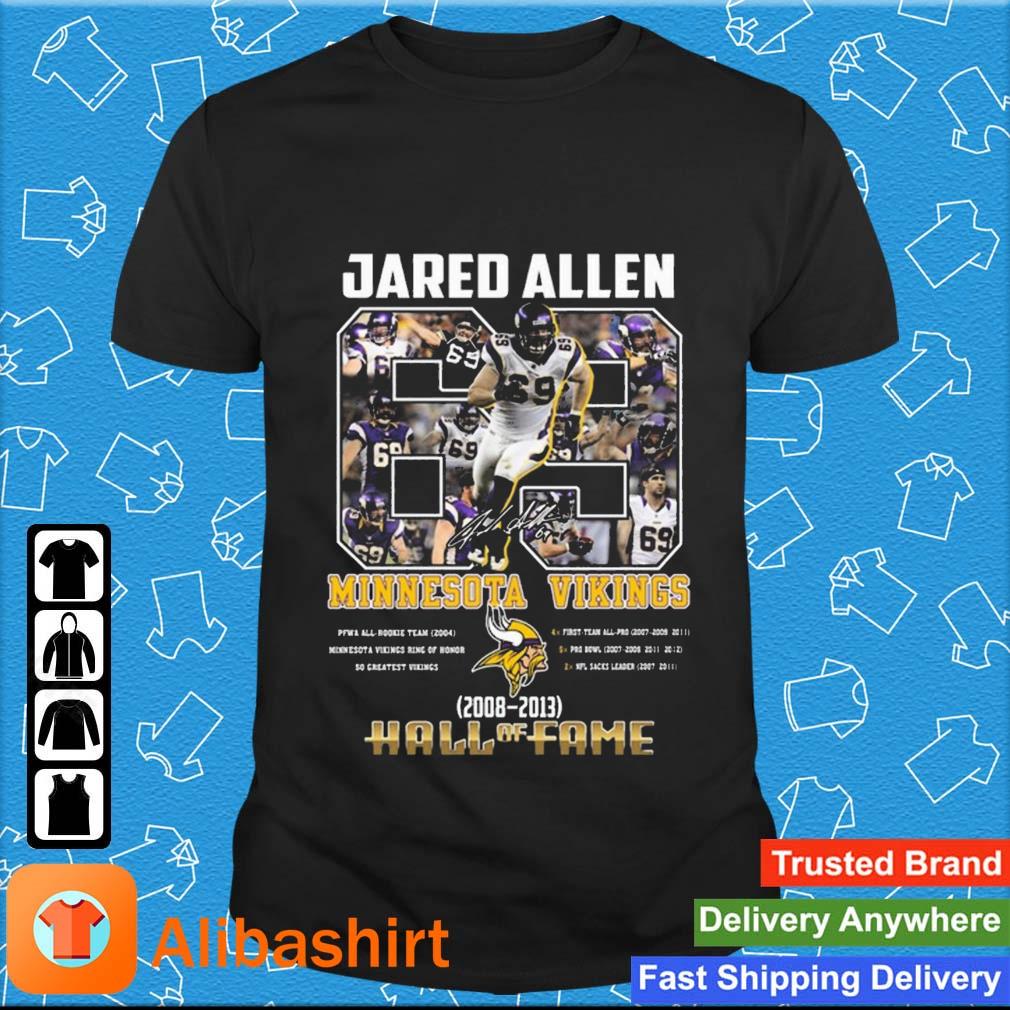 Jared Allen Minnesota Vikings 2008 – 2023 Hall Of Fame Signature Shirt
