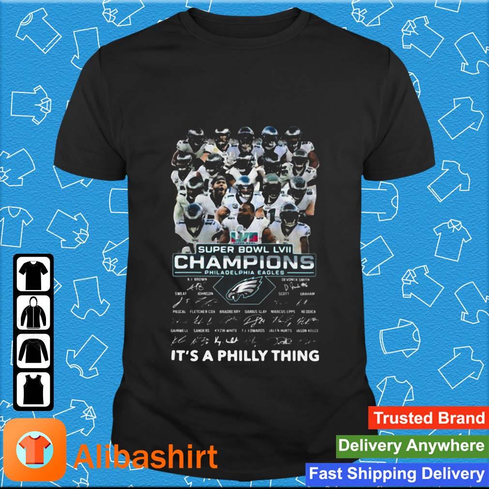 Super Bowl LVII 2023 Champions Philadelphia Eagles It's A Philly Thing Signatures Shirt