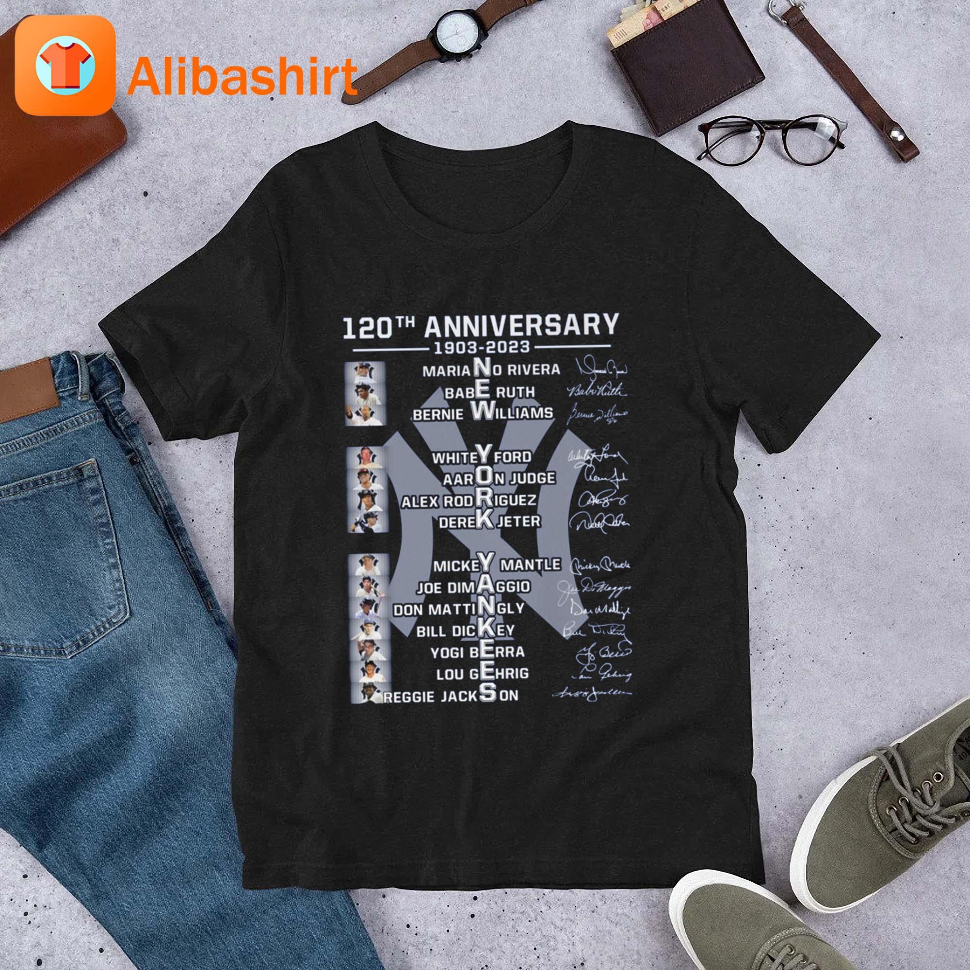 120th Anniversary New York Yankees Signatures Shirt