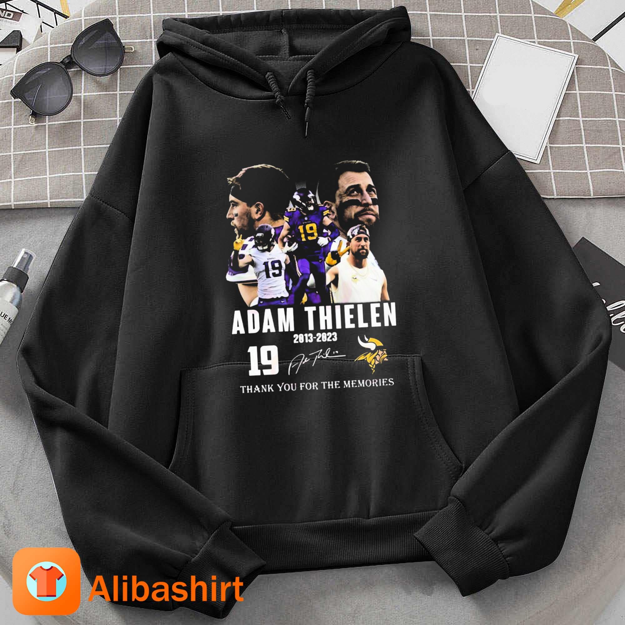 19 Adam Thielen 2013 – 2023 Thank You For The Memories Signature Shirt