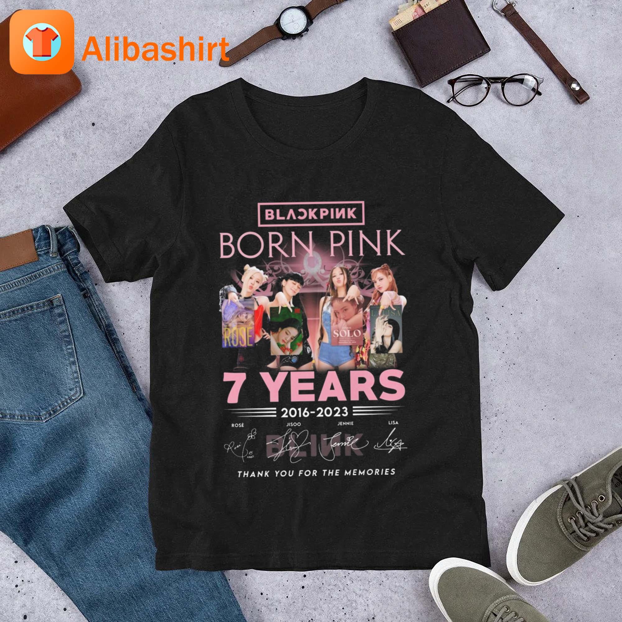 Black Pink Born Pink 7 Years 2016 – 2023 Thank You For The Memories Signatures Shirt